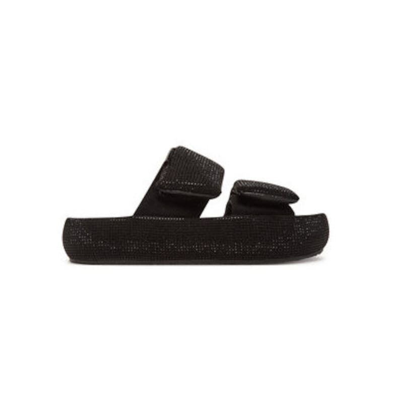 Дамски джапанки - RR2N4122 -  Естествена кожа - Черен GOE