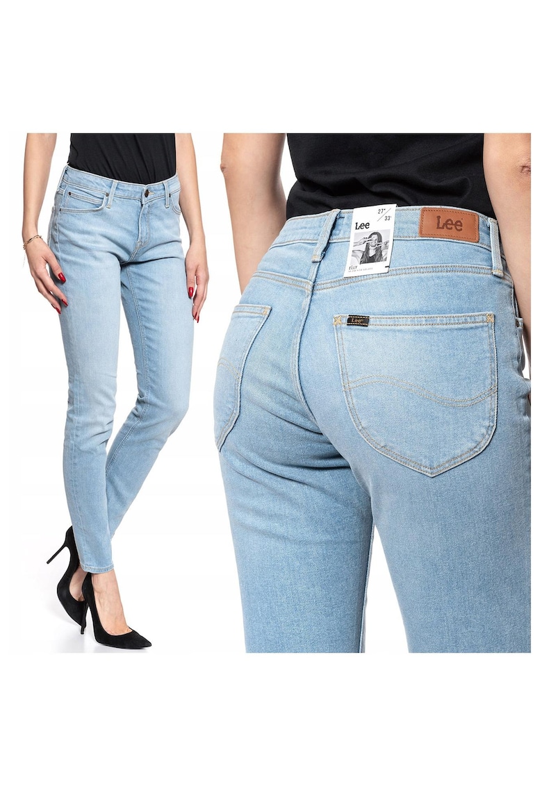 Дамски дънки - 21025-26 - Памучни - Дълги - Petite - W24-L31 US - Сини Lee