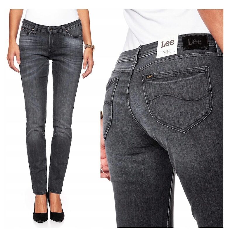 Дамски дънки -  Emilyn - 7060-46 - Памучни - Дълги - Petite - Дънкови - W28-L33 US - Сиви Lee