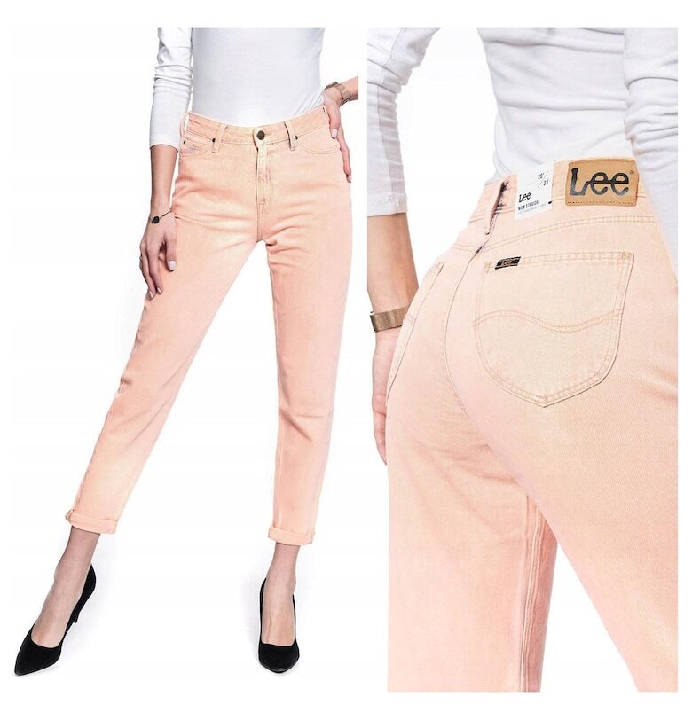 Дамски дънки -  Mom - 22888-30 - Памук - Дълги - Mom Fit - Дънкови - W28-L31 US - Оранжеви Lee