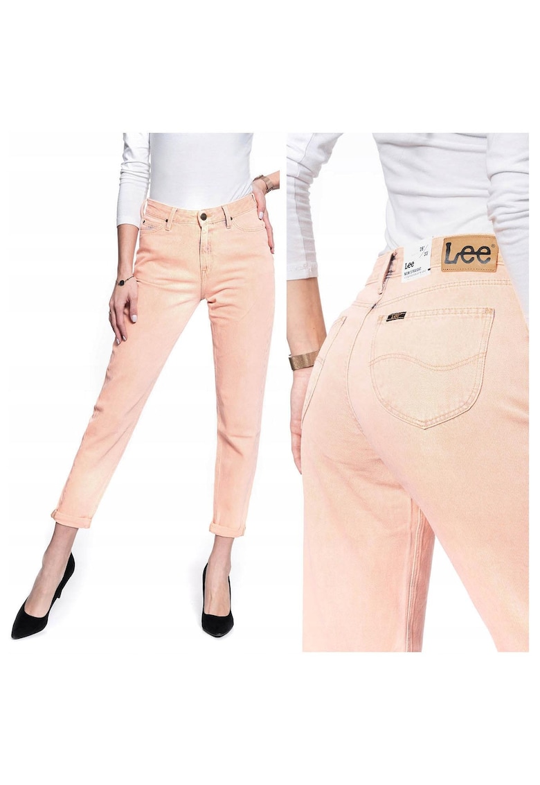 Дамски дънки - Mom - 22888-30 - Памук - Дълги - Mom Fit - Дънкови - W28-L31 US - Оранжеви Lee