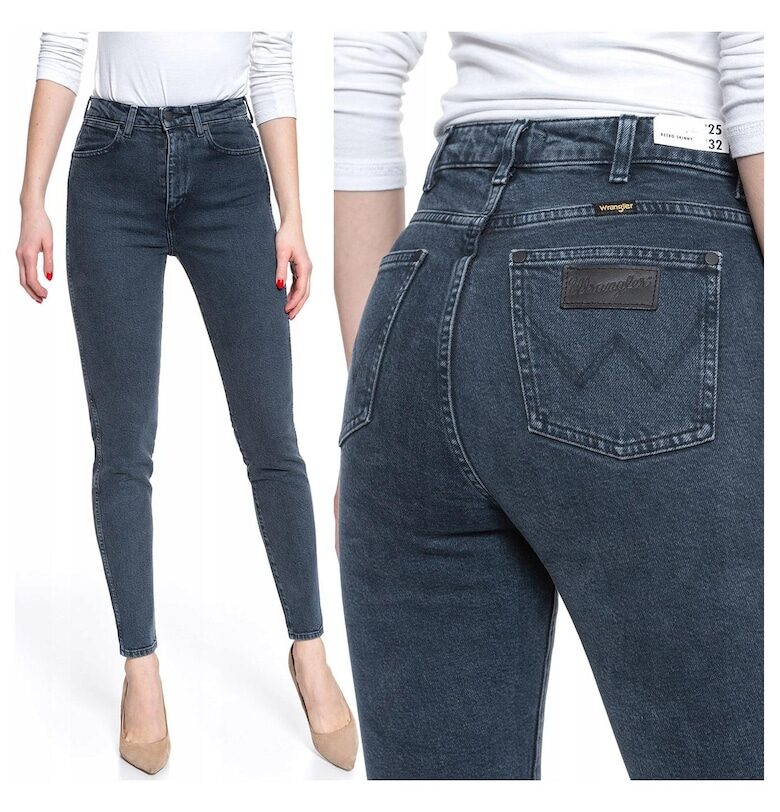 Дамски дънки -  Retro Skinny - 20932-184 - Памучни - Дълги - Petite - Дънкови - W24-L32 US - Сини Wrangler