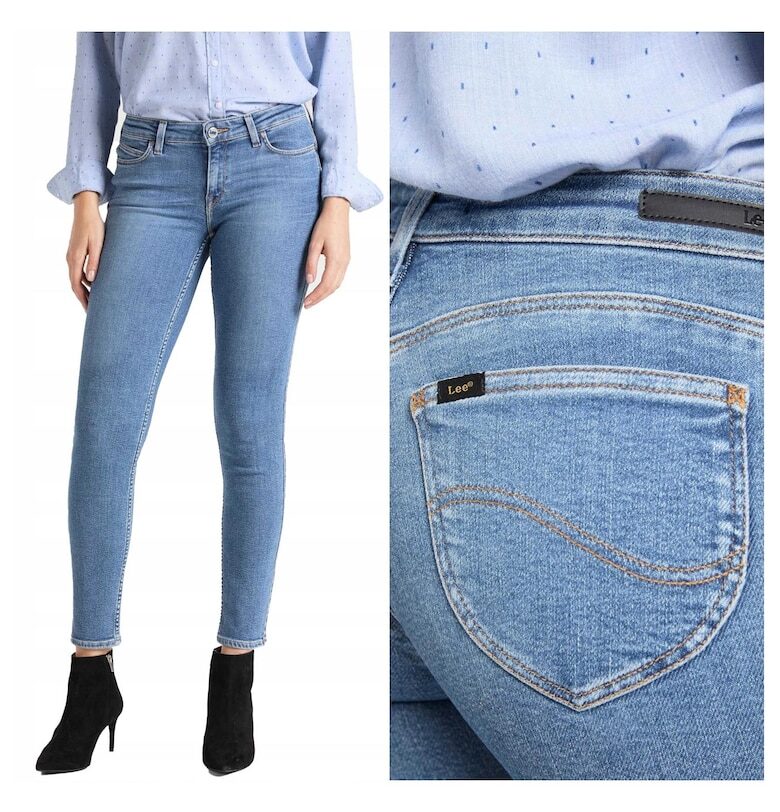 Дамски дънки -  Scarlett - 23968-46 - Памучни - Дълги - Petite - Дънкови - W28-L33 US - Сини Lee