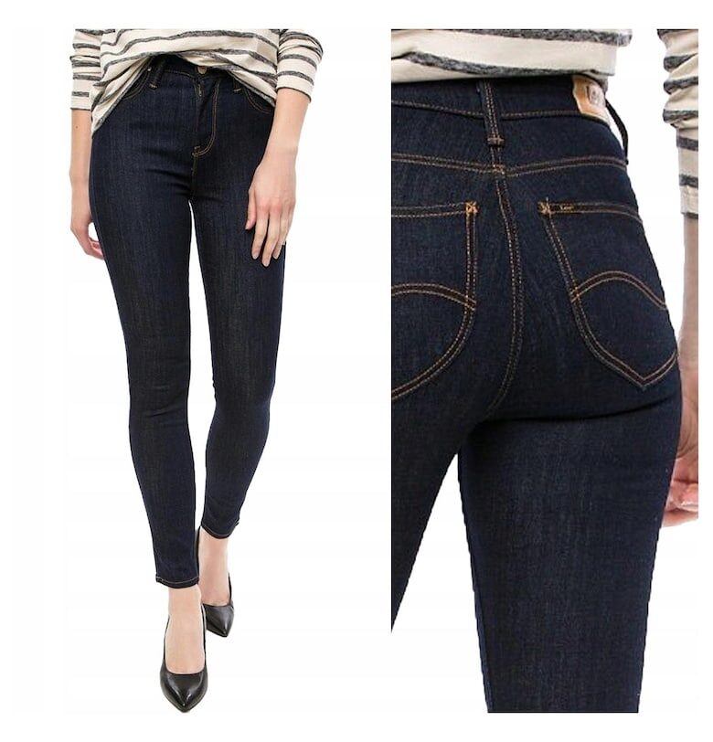 Дамски дънки -  Scarlett High - 7533-43 - Памучни - Дълги - Petite - Дънкови - W25-L33 US - Черни Lee