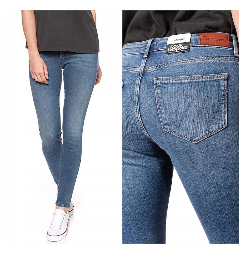 Дамски дънки -  Skinny - 10644-184 - Памучни - Дълги - Petite - Дънкови - W24-L32 US - Сини Wrangler