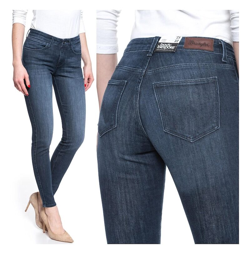 Дамски дънки -  Skinny - 11079-185 - Памук - Дълги - Petite - Дънкови - W25-L32 US - Сини Wrangler