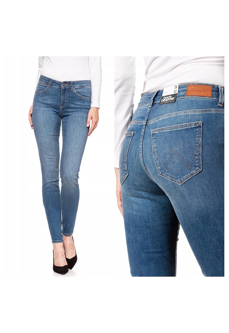 Дамски дънки - Skinny - 11574-184 - Памучни - Дълги - Petite - Дънкови - W24-L32 US - Сини Wrangler