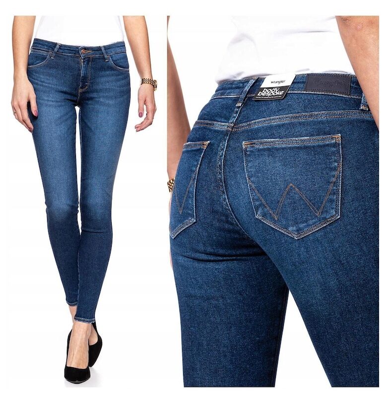 Дамски дънки -  Skinny - 7847-184 - Памучни - Дълги - Petite - Дънкови - W24-L32 US - Сини Wrangler