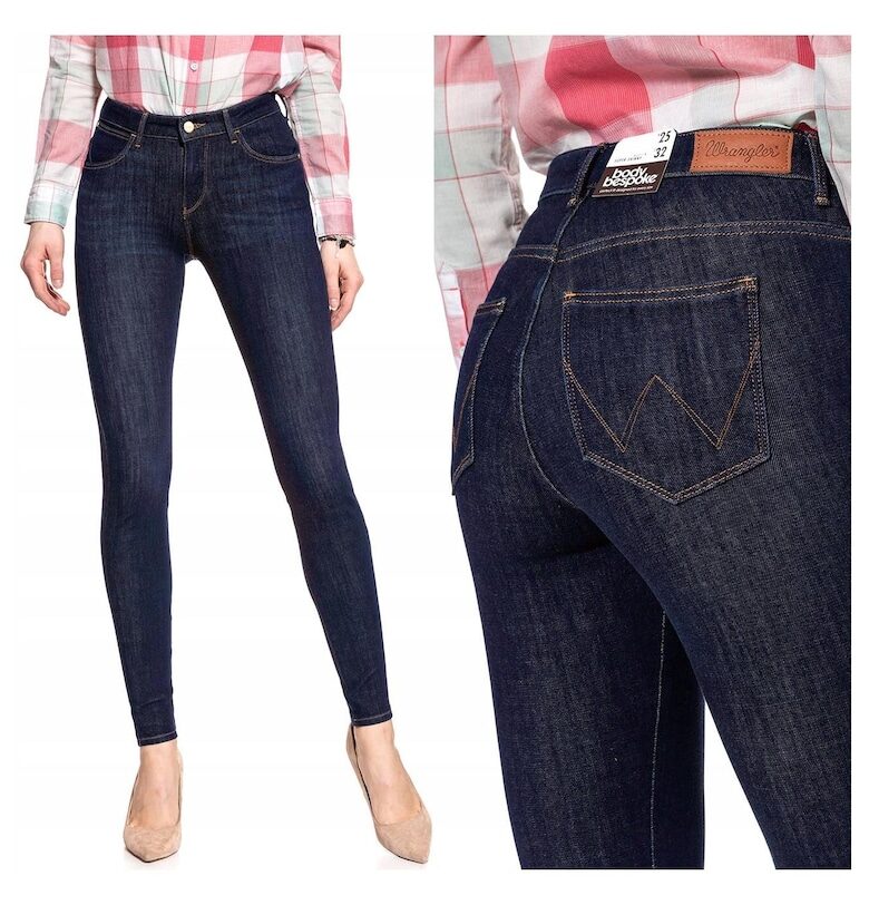 Дамски дънки -  Super Skinny - 10883-184 - Памучни - Дълги - Petite - Дънкови - W24-L32 US - Сини Wrangler