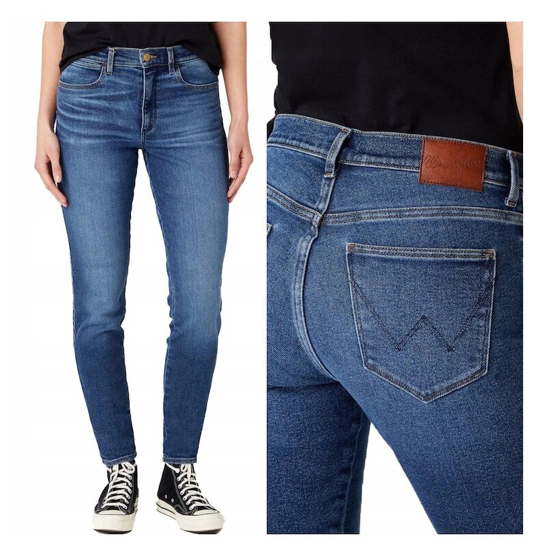 Дамски дънки -  W27Htx35E - 43187-85 - Памучни - Дълги - Petite - Дънкови - W28-L32 US - Сини Wrangler