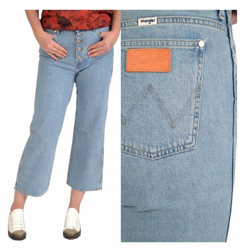 Дамски дънки -  Ретро къси дънки тип „бойфренд“ - 10882-84 - Памук - Къси - Стандартна кройка - Дънки - W27-L32 US - Сини Wrangler