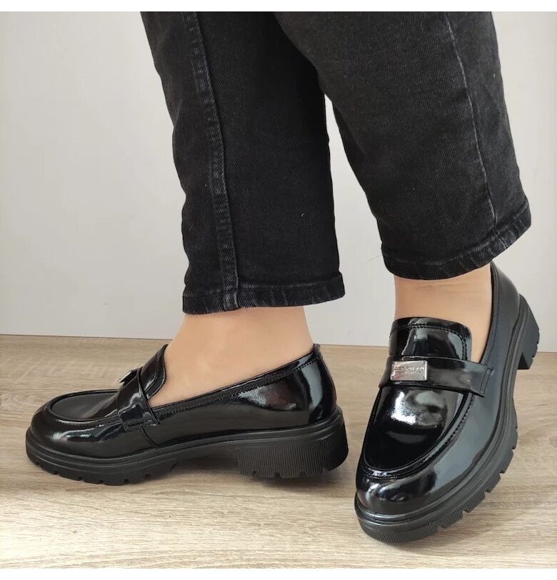 Дамски ежедневни обувки  23019L - Black Lac - Черен - Черен FORMAZIONE