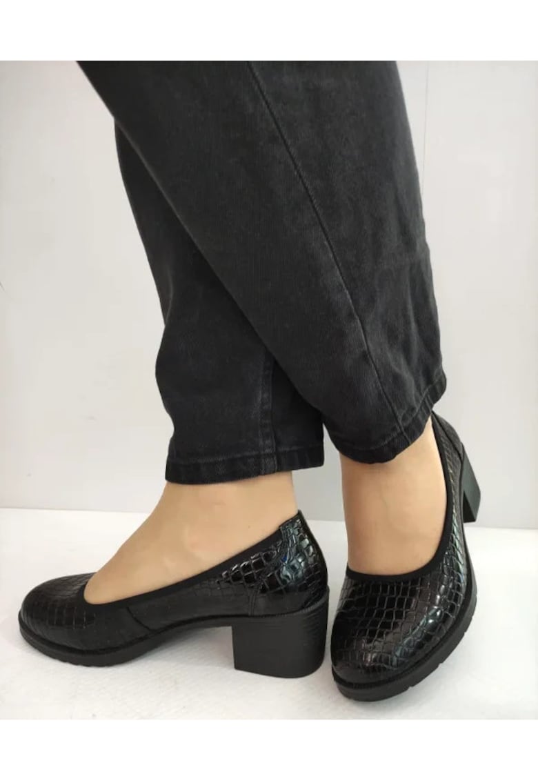 Дамски ежедневни обувки 60011A 01-O Черни Кроко - Черно - Черен Karisma
