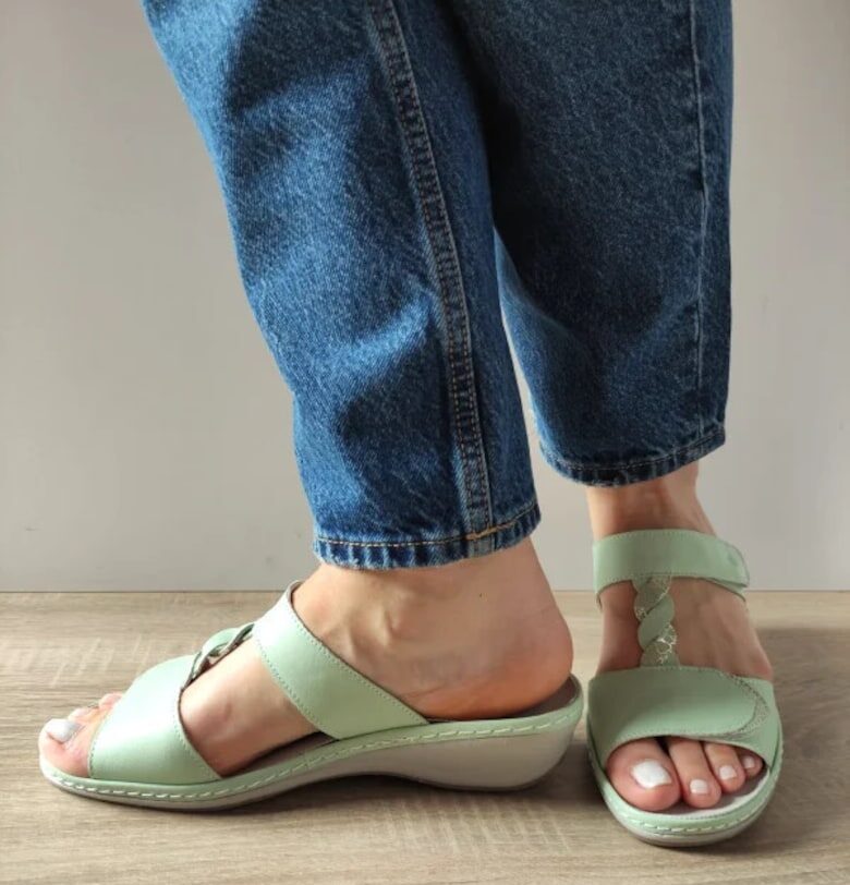 Дамски ежедневни сабо  0969T Paris B1-N Зелени - Зелени - Suave