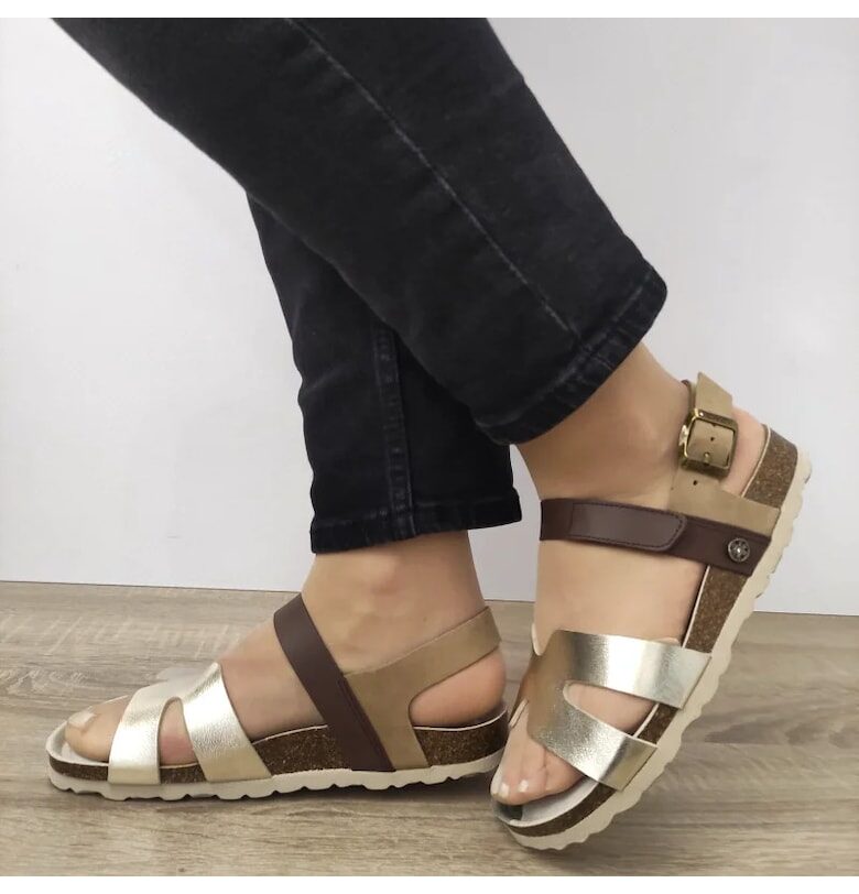 Дамски ежедневни сандали  40371-991 с кафяво - Златист Anekke