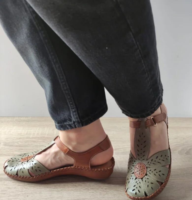 Дамски ежедневни сандали  655-0841 Кафяв - Маслиненозелен - Кафяв Pikolinos