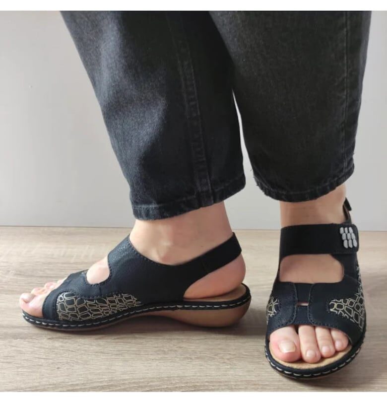 Дамски ежедневни сандали  65989-01 Черни - Черни - Rieker