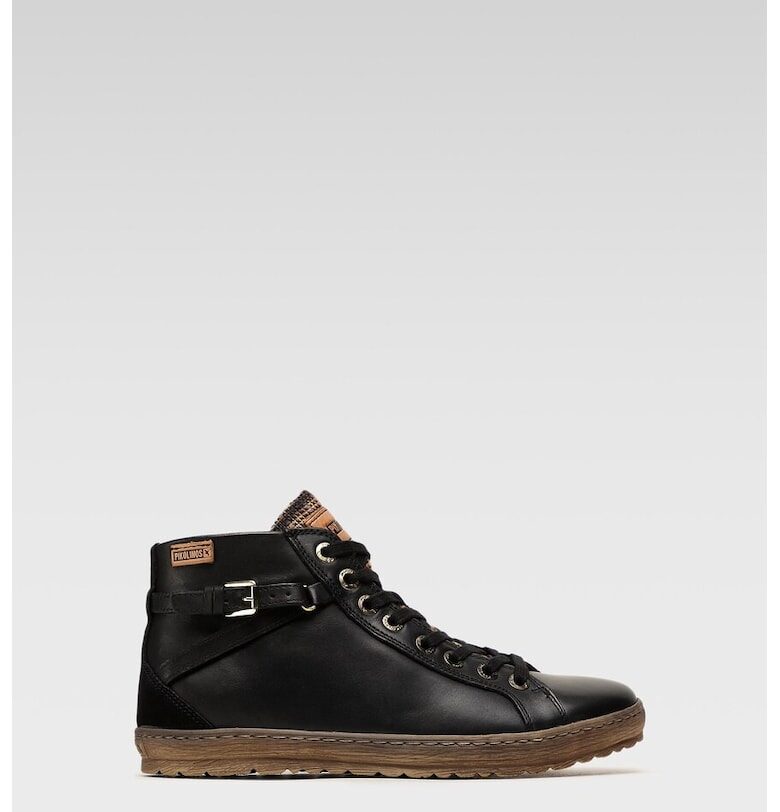 Дамски ежедневни спортни боти  901-7312 - естествена кожа - черни Pikolinos