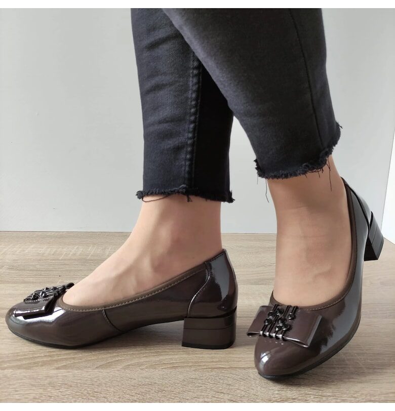 Дамски елегантни обувки  140014A 14-L кафяв лак - кафяв лак - Кафяв Pass