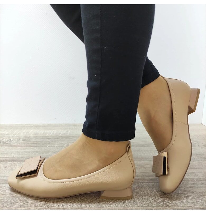 Дамски елегантни обувки  20003C B2-N бежово - бежово - Бежов Pass