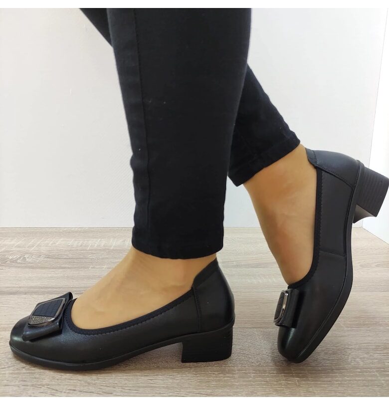 Дамски елегантни обувки  20018A 01-N - Черен - Черен Pass