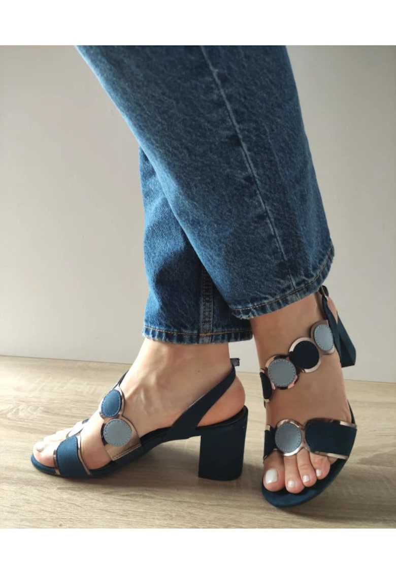 Дамски елегантни сандали 28347-42 - тъмносини/сини - Син Marco Tozzi