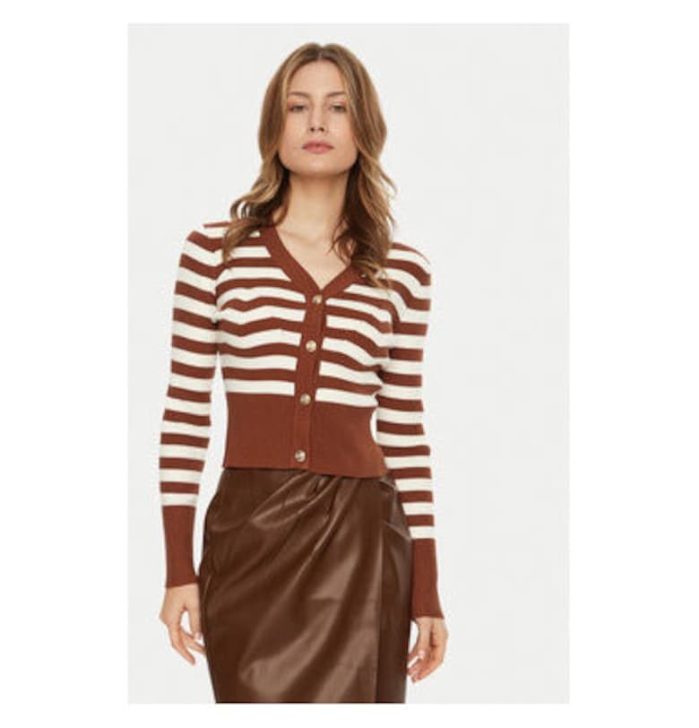 Дамски кардиган -  304448980 - Вискоза/Полиамид - Кафяв - Кафяв Fracomina