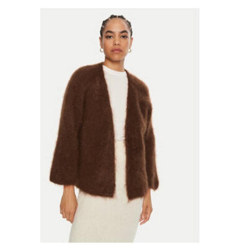 Дамски кардиган -  304654787 - Мохер - Кафяв - Кафяв DIXIE