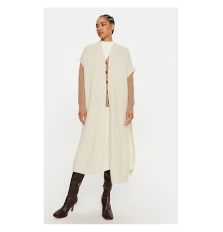 Дамски кардиган -  304654862 - Вълна алпака/Полиамид/Акрил - Бял - Бял DIXIE