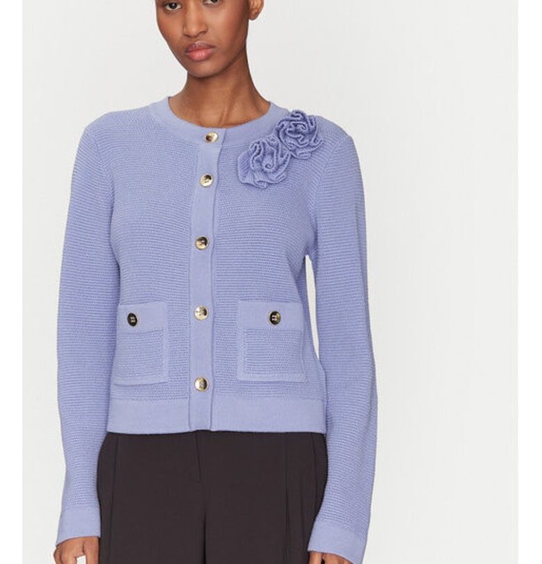 Дамски кардиган -  304968501 - Вълна - Лилав - Виолетов LUISA SPAGNOLI