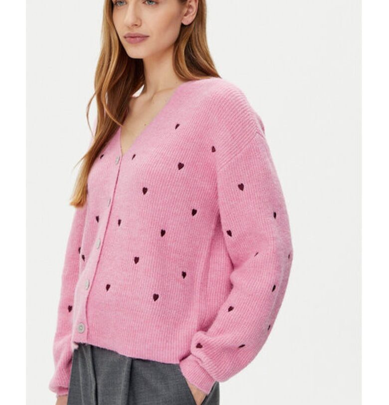 Дамски кардиган -  304999789 - Рециклиран полиестер/Акрил - Розов - Розово Yas