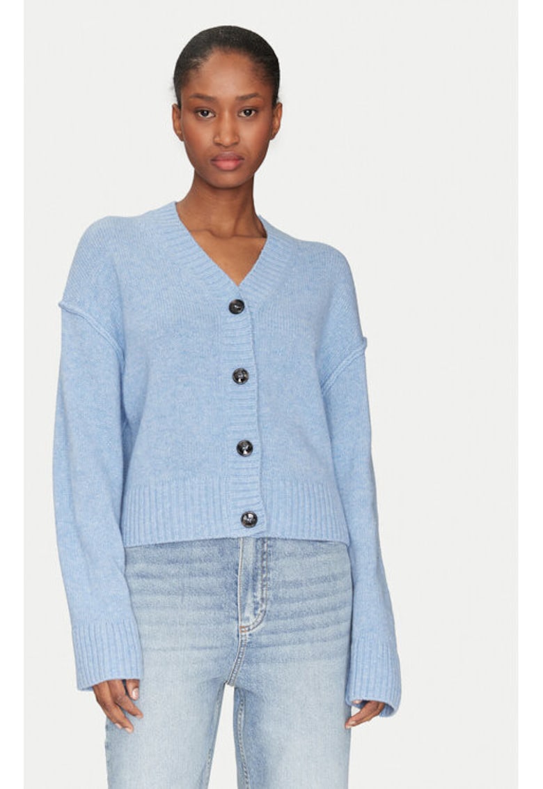 Дамски кардиган - 305138323 - Вълна - Син - Син Day Birger