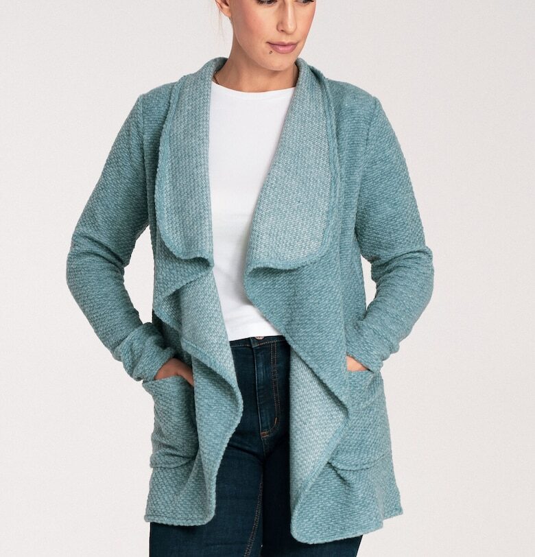 Дамски кардиган -  M1043 - вълнен - ментов Figl