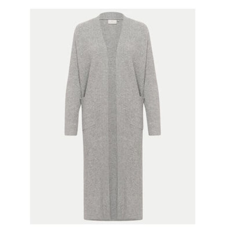 Дамски кардиган - Кафе - Рециклиран полиестер/Полиамид - Сив - Сив kaffe