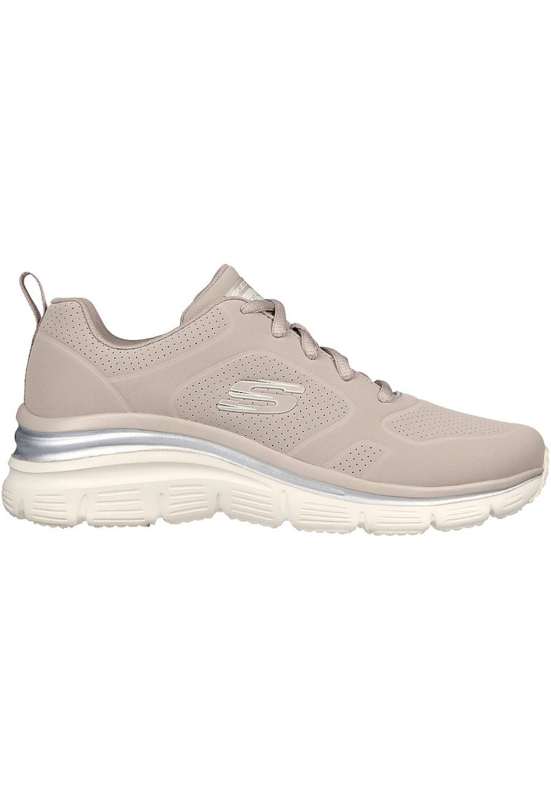 Дамски кецове - Кожа - Бежов - Бежов Skechers