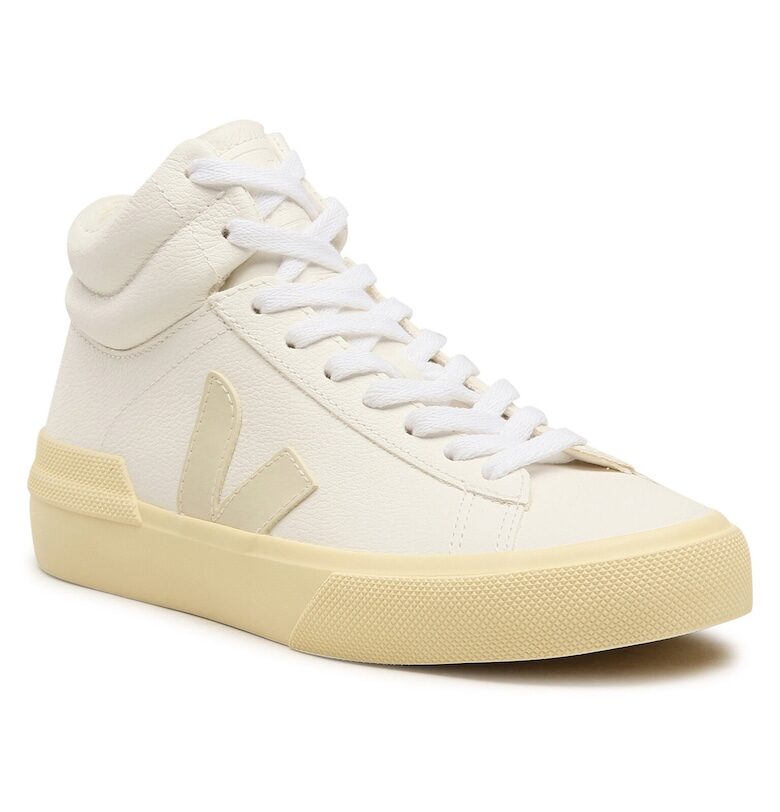 Дамски кецове -  естествена кожа - бели Veja