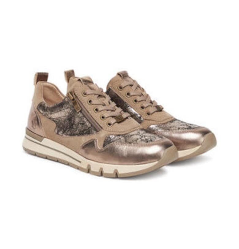 Дамски кецове -  естествена кожа - златист Caprice