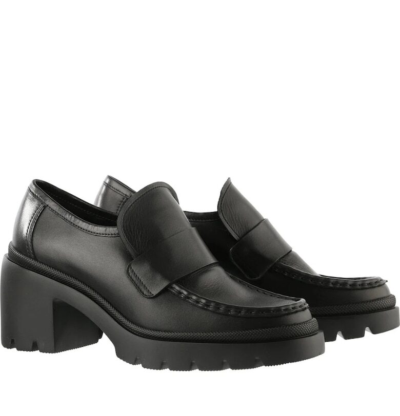 Дамски мокасини - Hogl - ежедневни - естествена кожа - черни - високи токчета Hoegl