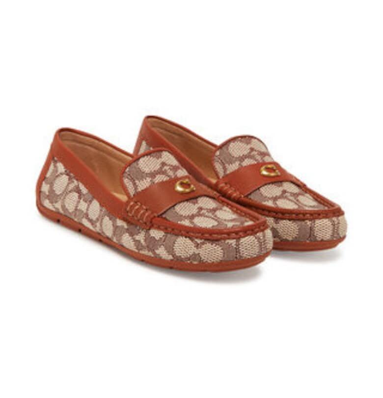 Дамски мокасини -  кафяви - текстил Coach