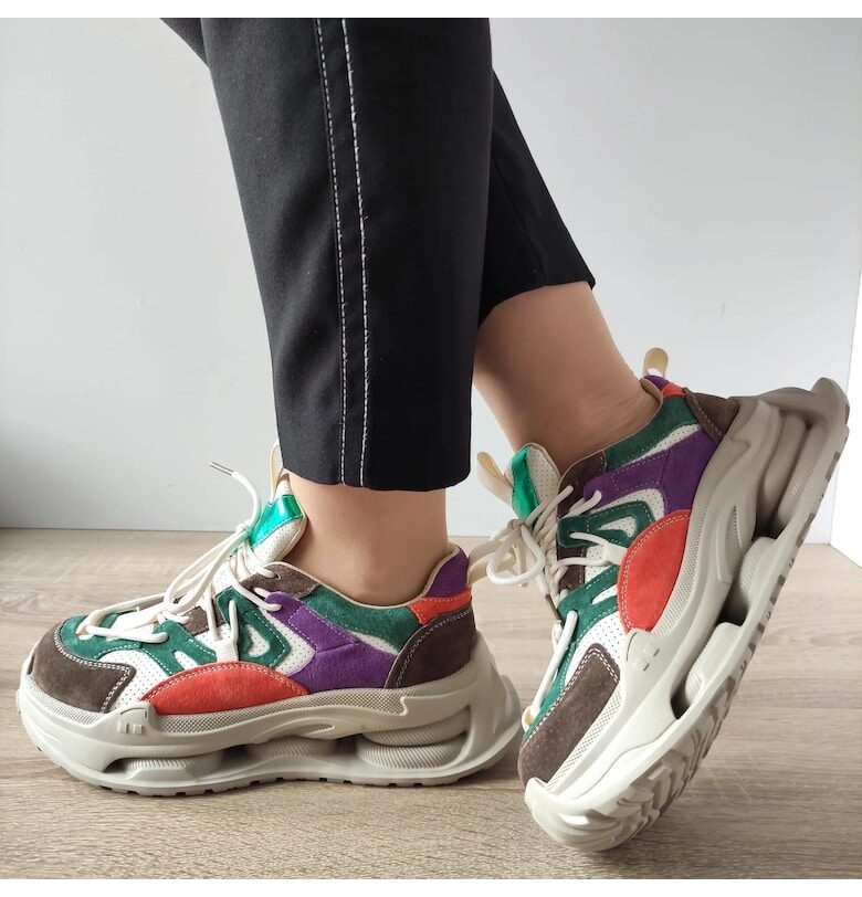 Дамски обувки 36899 Кафяво + Зелено - Кафяво + Зелено - Зелен/Кафяв FRANCO GERARDO