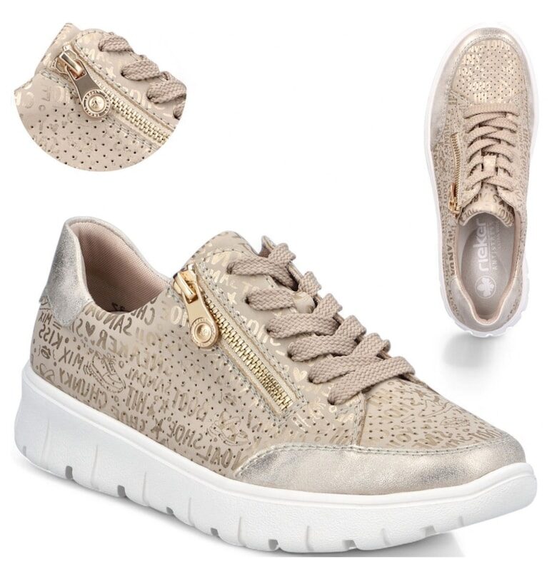 Дамски обувки -  BM223002 - Бял/Бежов Rieker