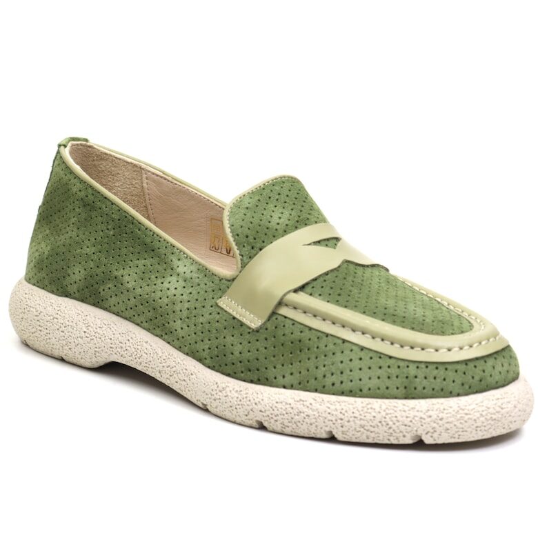 Дамски обувки D12 221 зелен набук -  Зелен ANNA VIOTTI