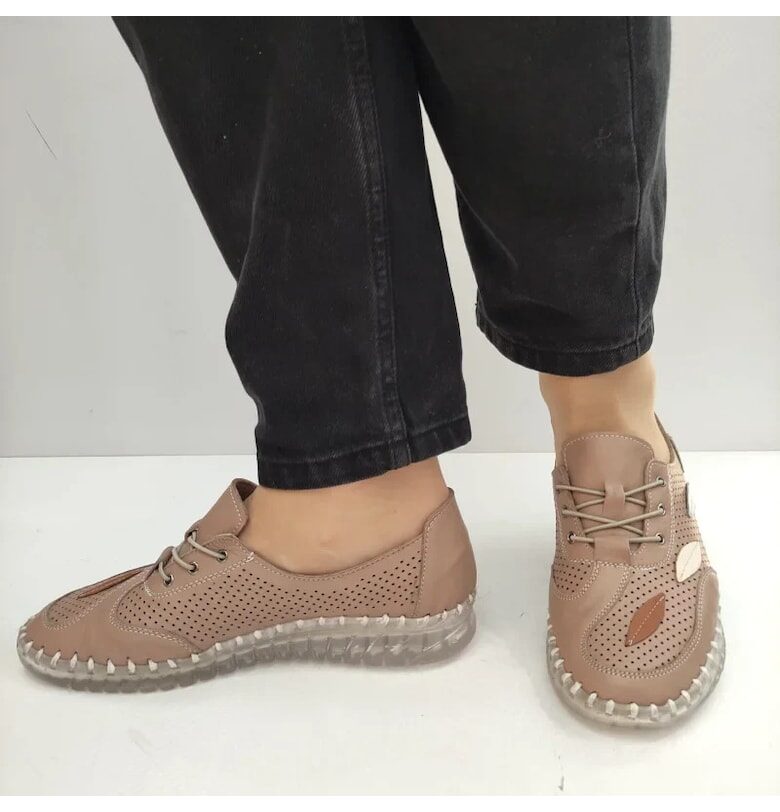 Дамски обувки  St-622 перфорирани - сиво-кафяви - Кафяв BIO FLEX