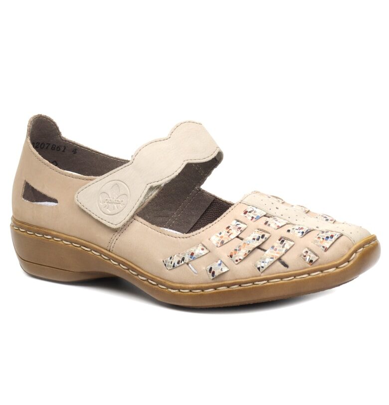 Дамски пролетни обувки 41369 60 бежови -  Бежов Rieker