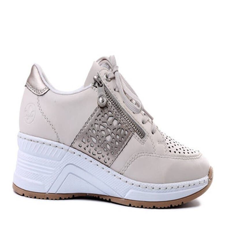 Дамски обувки -  естествена кожа - бежови - Beige Natural Rieker