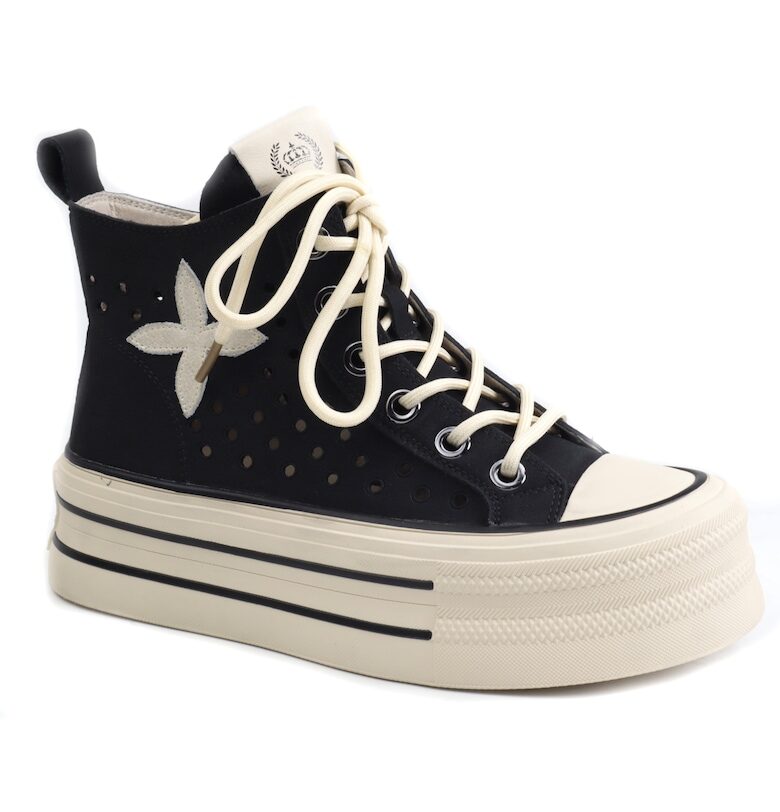 Дамски перфорирани баскетболни обувки 2066 2TK - Черен FRANCO GERARDO