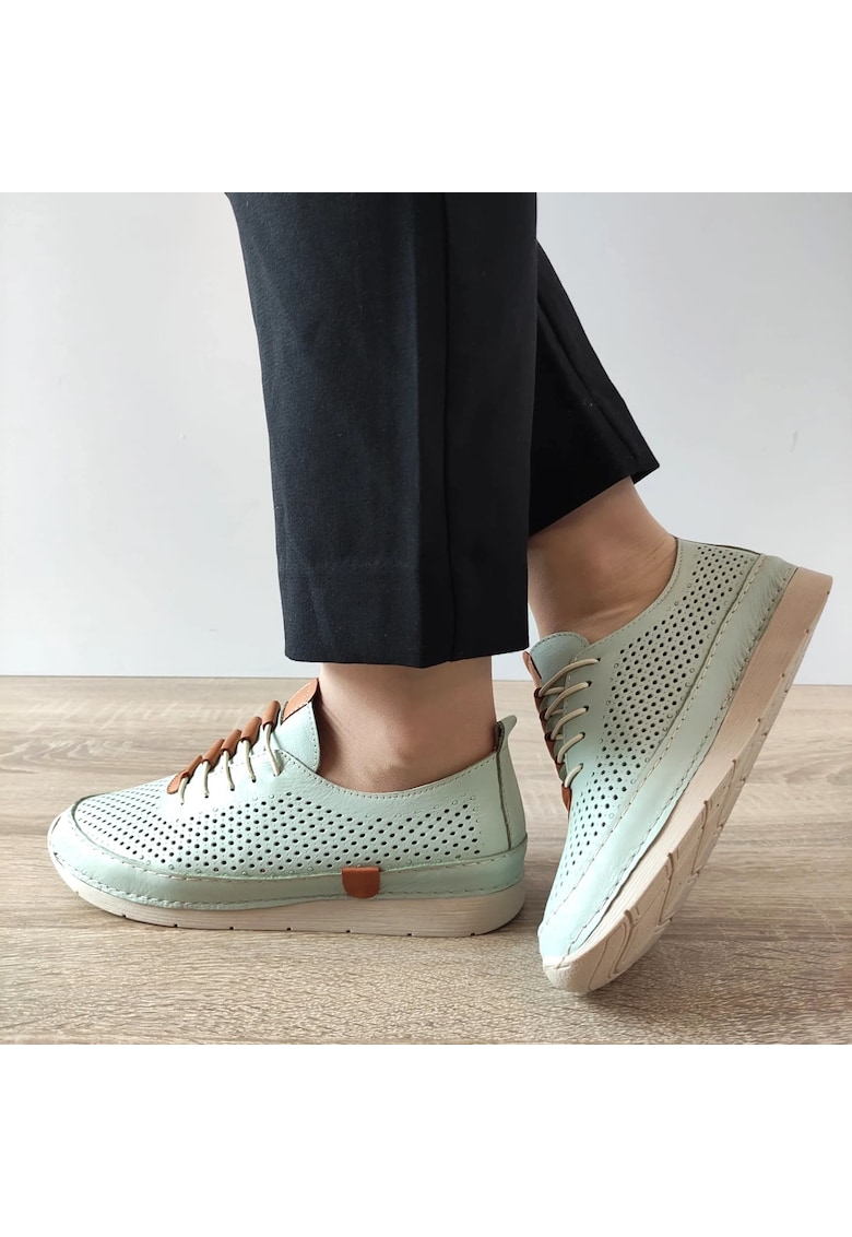 Дамски перфорирани обувки 24058 Зелена мента - Зелена мента - Зелен DOGATI