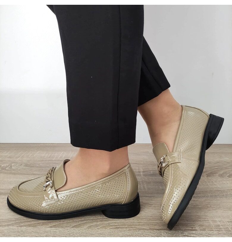 Дамски перфорирани обувки  3092 Каки Лак - Каки Лак - Каки FORMAZIONE