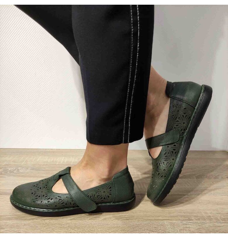 Дамски перфорирани обувки  3233-88 - Зелени - Зелен FORMAZIONE