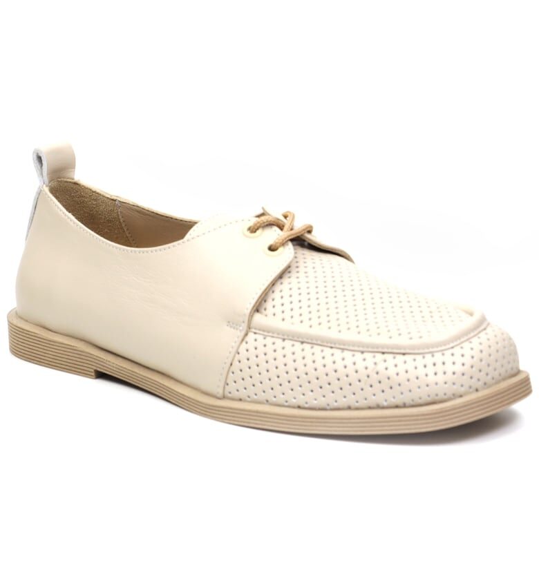 Дамски перфорирани обувки D12 371 бежови -  Бежов ANNA VIOTTI